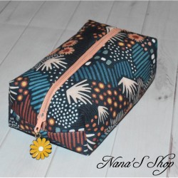 Mini trousse rectangle, en Wax ethnique, éco-conçu.