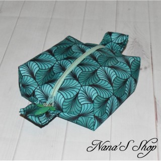 Mini trousse rectangle, en Wax ethnique, éco-conçu.