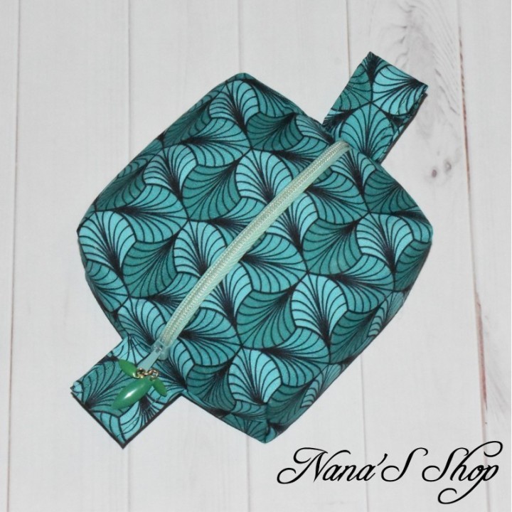 Mini trousse rectangle, en Wax ethnique, éco-conçu.