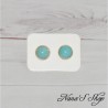 Boucles d'oreilles, puce, en pierre naturelle d'Amazonite.