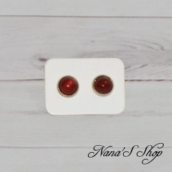Boucles d'oreilles, puce, en pierre naturelle de Cornaline.