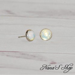 Boucles d'oreilles, puce, en pierre naturelle d'Opale.