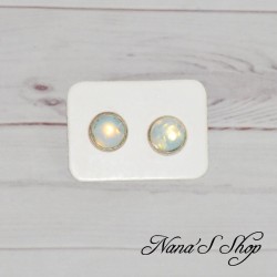 Boucles d'oreilles, puce, en pierre naturelle d'Opale.