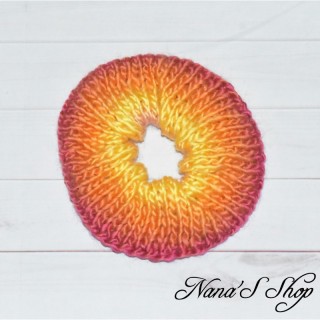 Chouchou crochet, dégradé couleur vive, fait main, modèle 1.