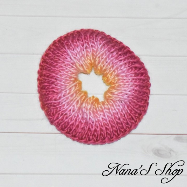 Chouchou crochet, dégradé couleur vive, fait main, modèle 1.