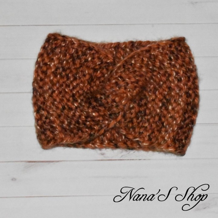 Bandeau Islande, twisté, couleur mélangé, tricoté mains