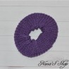 Chouchou tricoté, couleur uni, fait main, violet.