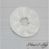 Chouchou tricoté, couleur uni, fait main, blanc.