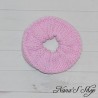 Chouchou tricoté, couleur uni, fait main, rose pâle.