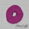 Chouchou tricoté, couleur uni, fait main, mauve.