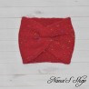 Bandeau rouge, twisté, modèle Tweed, fait main.