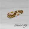 Barrette en résine, feuille d'or et Marguerite blanche, faite mains.