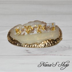 Barrette en résine, Champêtre, marron, faite mains