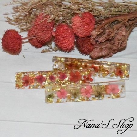Barrette en résine, petites fleurs, faite mains