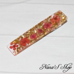 Barrette en résine, petites fleurs, faite mains