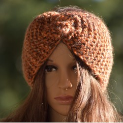 Bandeau Islande, twisté, couleur mélangé, tricoté mains