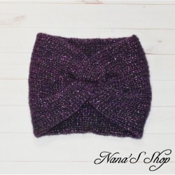 Bandeau brillant, twisté, modèle Strass Shine, coloris violet, fait mains.