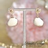 Boucles d'oreilles bohème, coquillage doré, faites mains