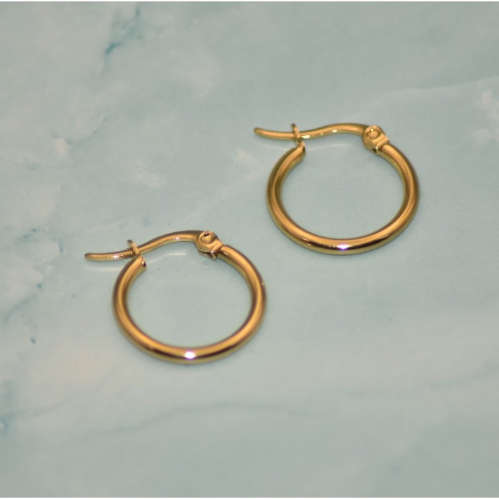 Créoles dorées, Acier inoxydable, 20 mm, pour pampilles interchangeables