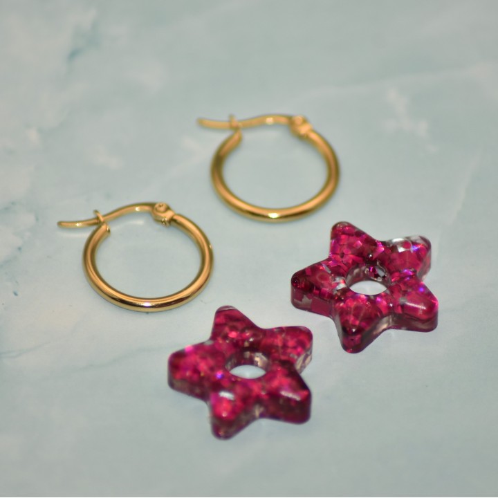 Créoles dorées, Acier inoxydable, 20 mm, pour pampilles interchangeables