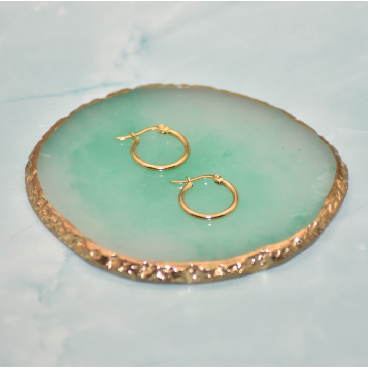 Créoles dorées, Acier inoxydable, 20 mm, pour pampilles interchangeables