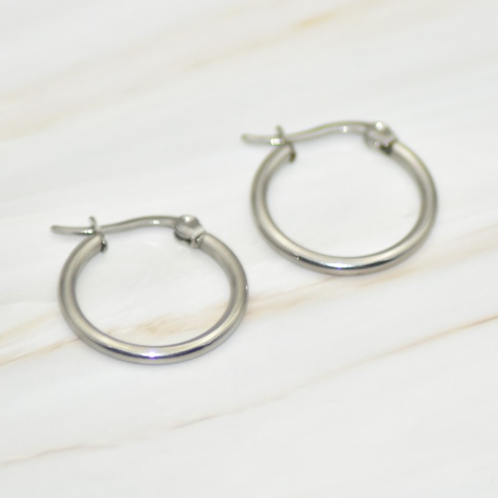 Créoles Argentées, Acier inoxydable, 20 mm, pour pampilles interchangeables