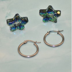 Créoles Argentées, Acier inoxydable, 20 mm, pour pampilles interchangeables