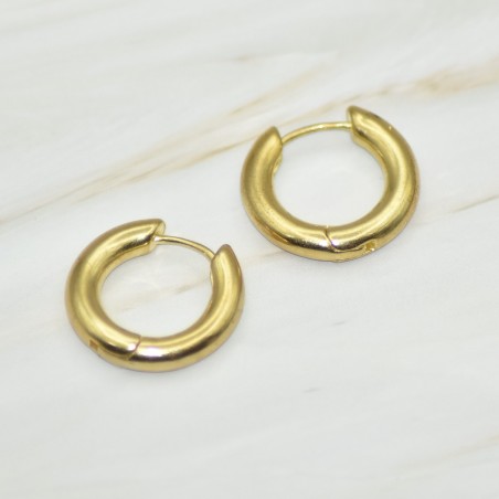 Créoles dorées, Acier inoxydable, 16 mm, pour pampilles interchangeables