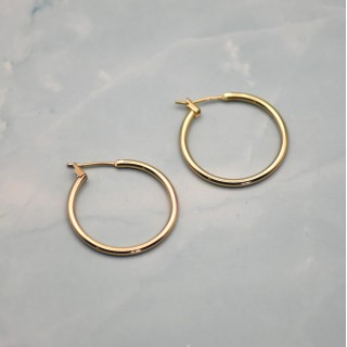 Créoles dorées, Acier inoxydable, 25mm, pour pampilles interchangeables