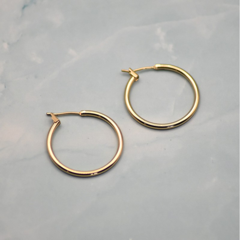 Créoles dorées, Acier inoxydable, 25mm, pour pampilles interchangeables