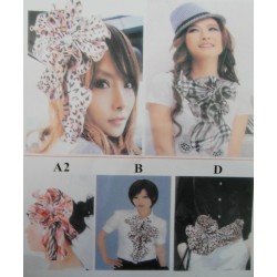 Fleur 5 en 1, foulard, broche et pince, différents modèles.