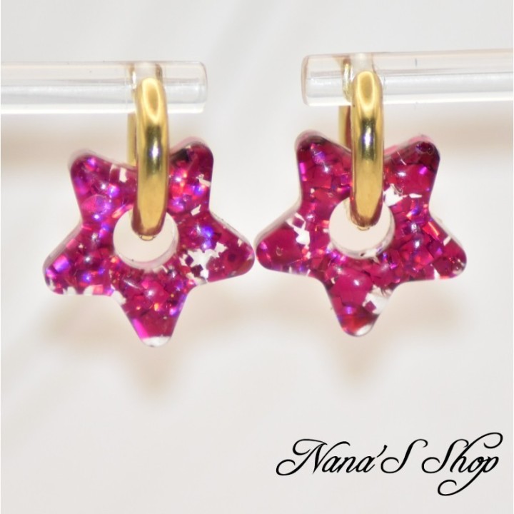 Créoles dorées, Acier inoxydable, 16 mm, pour pampilles interchangeables