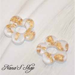 Pampilles interchangeables, "Pépite" en résine, fait main, pour créoles à composer