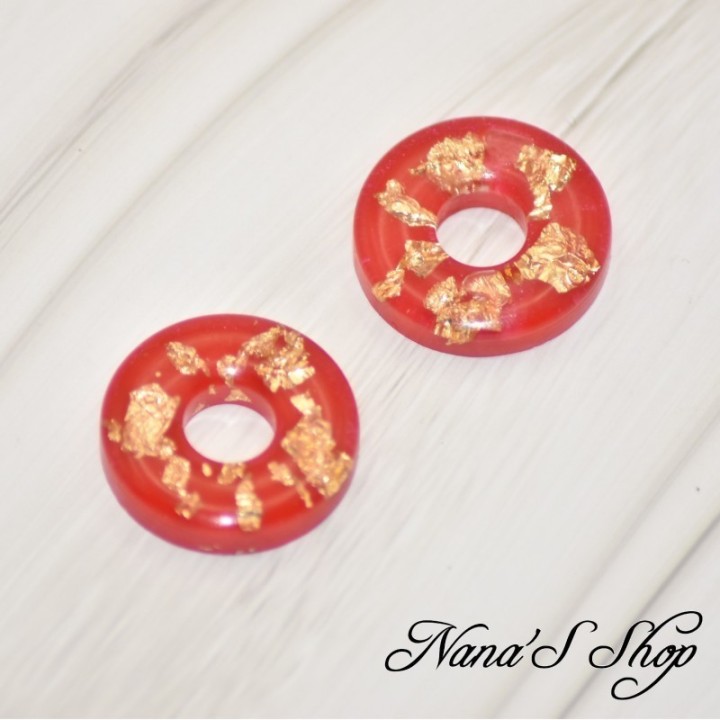 Pampilles interchangeables, "Pépite" en résine, fait main, pour créoles à composer