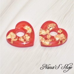 Pampilles interchangeables, "Pépite" en résine, fait main, pour créoles à composer