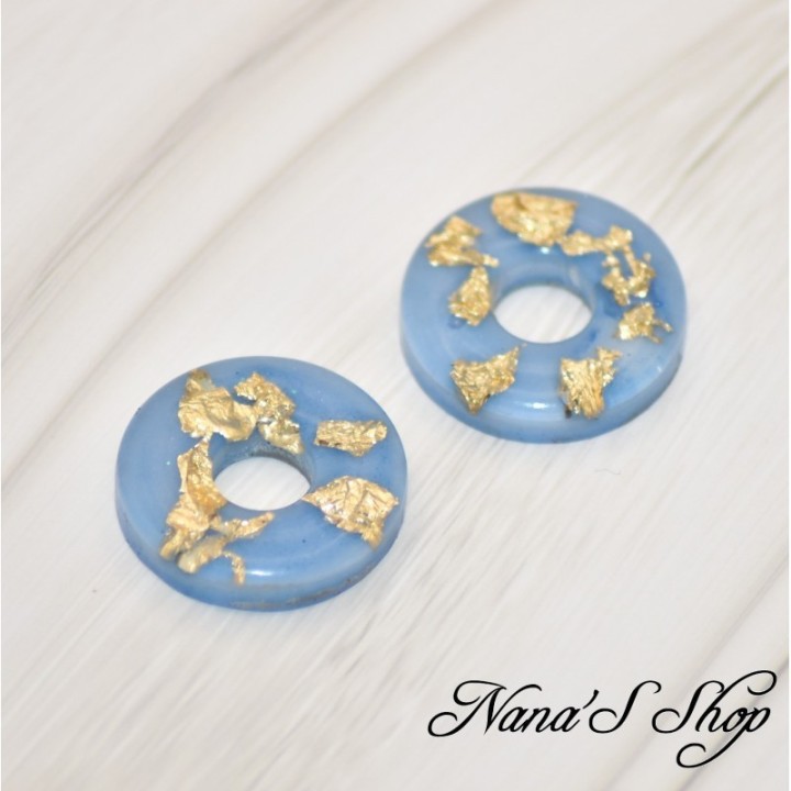 Pampilles interchangeables, "Pépite" en résine, fait main, pour créoles à composer