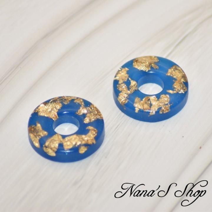 Pampilles interchangeables, "Pépite" en résine, fait main, pour créoles à composer