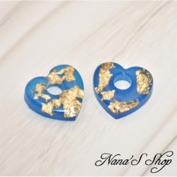 Pampilles interchangeables, "Pépite" en résine, fait main, pour créoles à composer