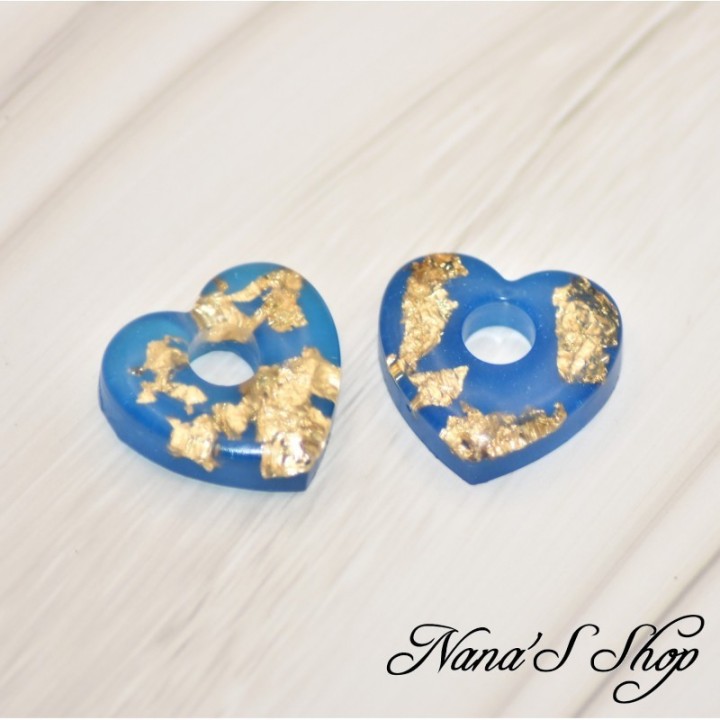 Pampilles interchangeables, "Pépite" en résine, fait main, pour créoles à composer