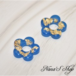 Pampilles interchangeables, "Pépite" en résine, fait main, pour créoles à composer