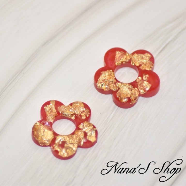 Pampilles interchangeables, "Pépite" en résine, fait main, pour créoles à composer