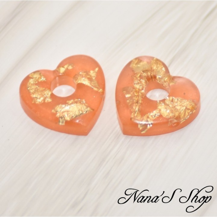 Pampilles interchangeables, "Pépite" en résine, fait main, pour créoles à composer