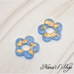 Pampilles interchangeables, "Pépite" en résine, fait main, pour créoles à composer