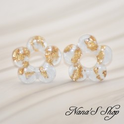 Pampilles interchangeables, "Pépite" en résine, fait main, pour créoles à composer