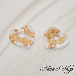 Pampilles interchangeables, "Pépite" en résine, fait main, pour créoles à composer