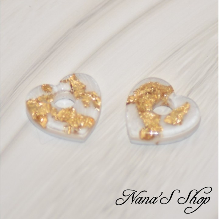 Pampilles interchangeables, "Pépite" en résine, fait main, pour créoles à composer