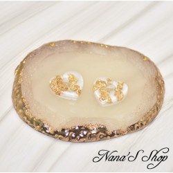 Pampilles interchangeables, "Pépite" en résine, fait main, pour créoles à composer