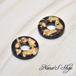 Pampilles interchangeables, "Pépite" en résine, fait main, pour créoles à composer