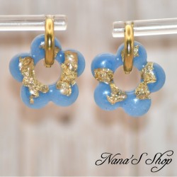 Pampilles interchangeables, "Pépite" en résine, fait main, pour créoles à composer