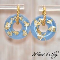 Pampilles interchangeables, "Pépite" en résine, fait main, pour créoles à composer